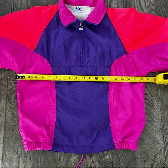 Vintage 80s ASICS MFT Color Block Pullover Windbreaker Track Jacket Size S - Picture 8 of 10